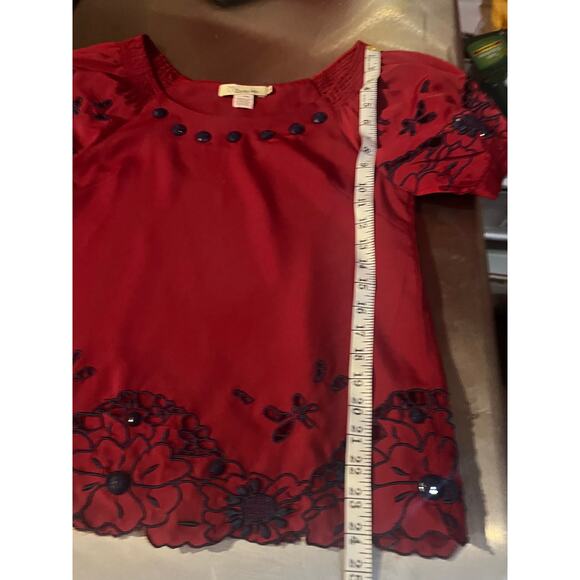 Zoompy Paris top women’s burgundy navy pattern Small - Picture 5 of 8